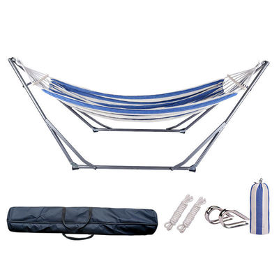 Outdoor Furniture Foldable Double Hammock with Stand Adjustable and Portable Cotton Hammock