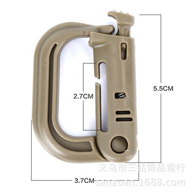 D Shape Plastic Carabiner Must-Have Accessory for Molle Tactical Backpack
