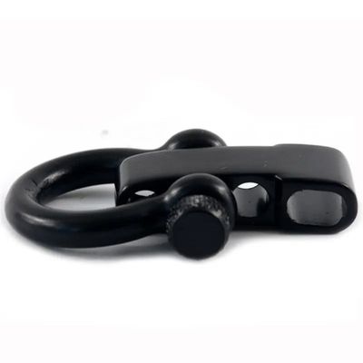 Outdoor Camping Stainless Steel Screw Bow Shackle 5mm Black Adjustable Paracord Shackle