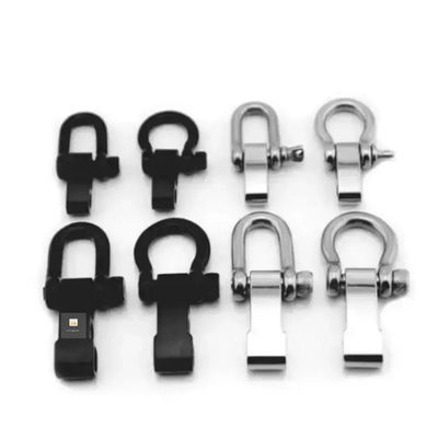 Outdoor Camping Stainless Steel Screw Bow Shackle 5mm Black Adjustable Paracord Shackle