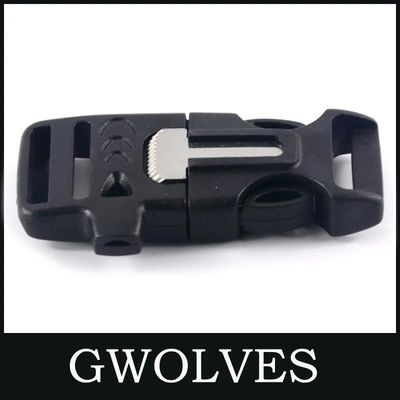 Outdoor Paracord Survival Fire Starter Whistle Buckle ASD578 for Emergency Situations