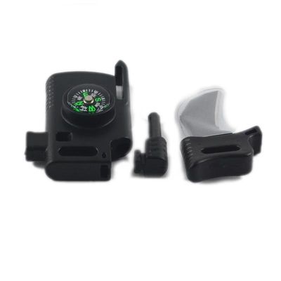 Initial Payment Multifunction Emergency Flint Fire Starter Compass Buckle with Scraper