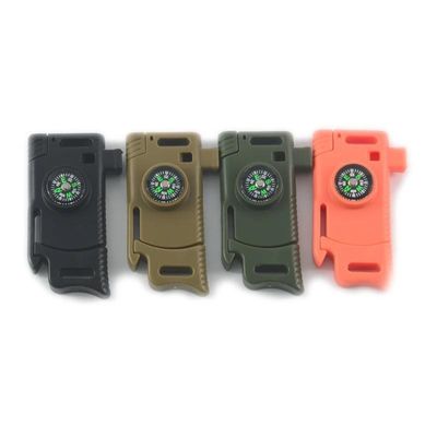Initial Payment Multifunction Emergency Flint Fire Starter Compass Buckle with Scraper