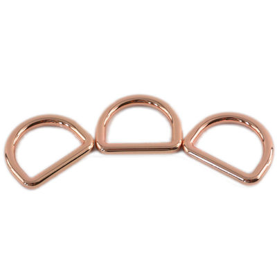 25mm Welded D Ring Dog Leash with Metal Ring and Chrome Plated Coating in Rosa Gold